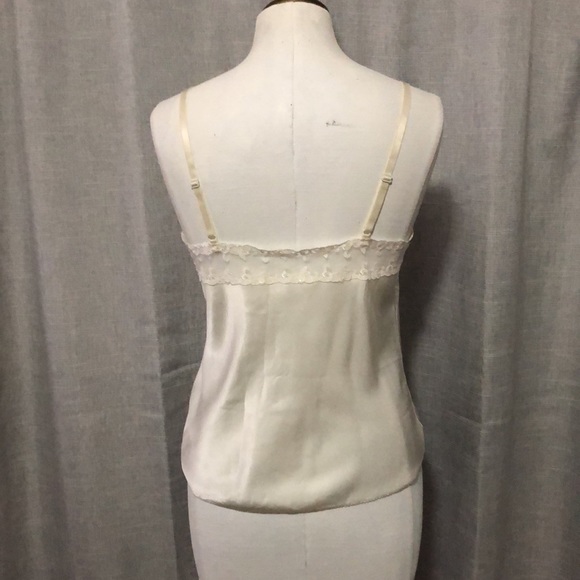 Vintage Silk Camisole Top-Off White with Lace - Picture 7 of 15